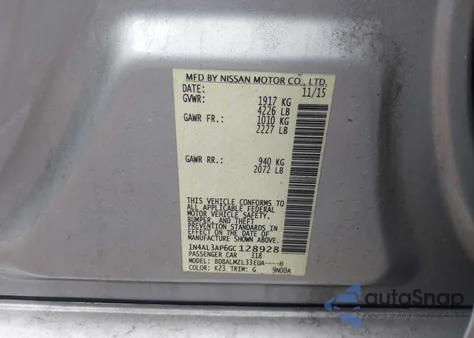 2016 Nissan Altima 2.5 Sv from USA, damaged, VIN 1N4AL3AP6GC128928